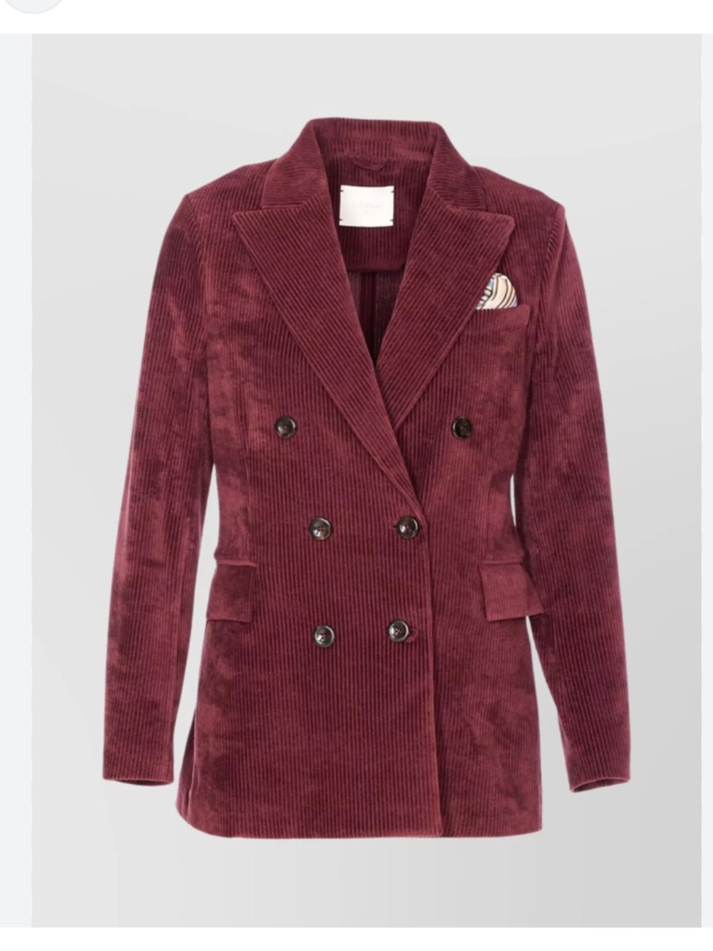 1901 Double-Breasted Corduroy Blazer in Burgundy